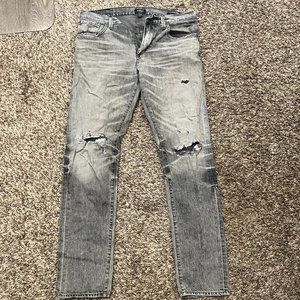 AGOLDE Distressed Slim Fit Skinny Acid Wash Jeans - Ripped Knees - Size 32